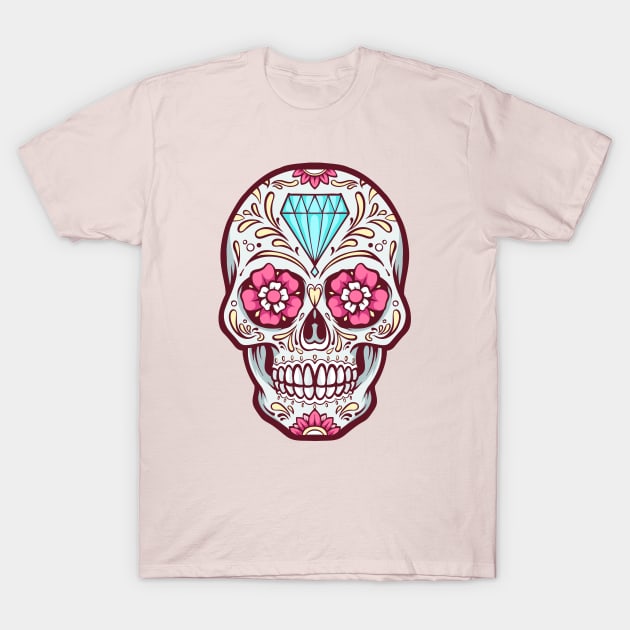 Latin Pride Sugar Skull T-Shirt by machmigo